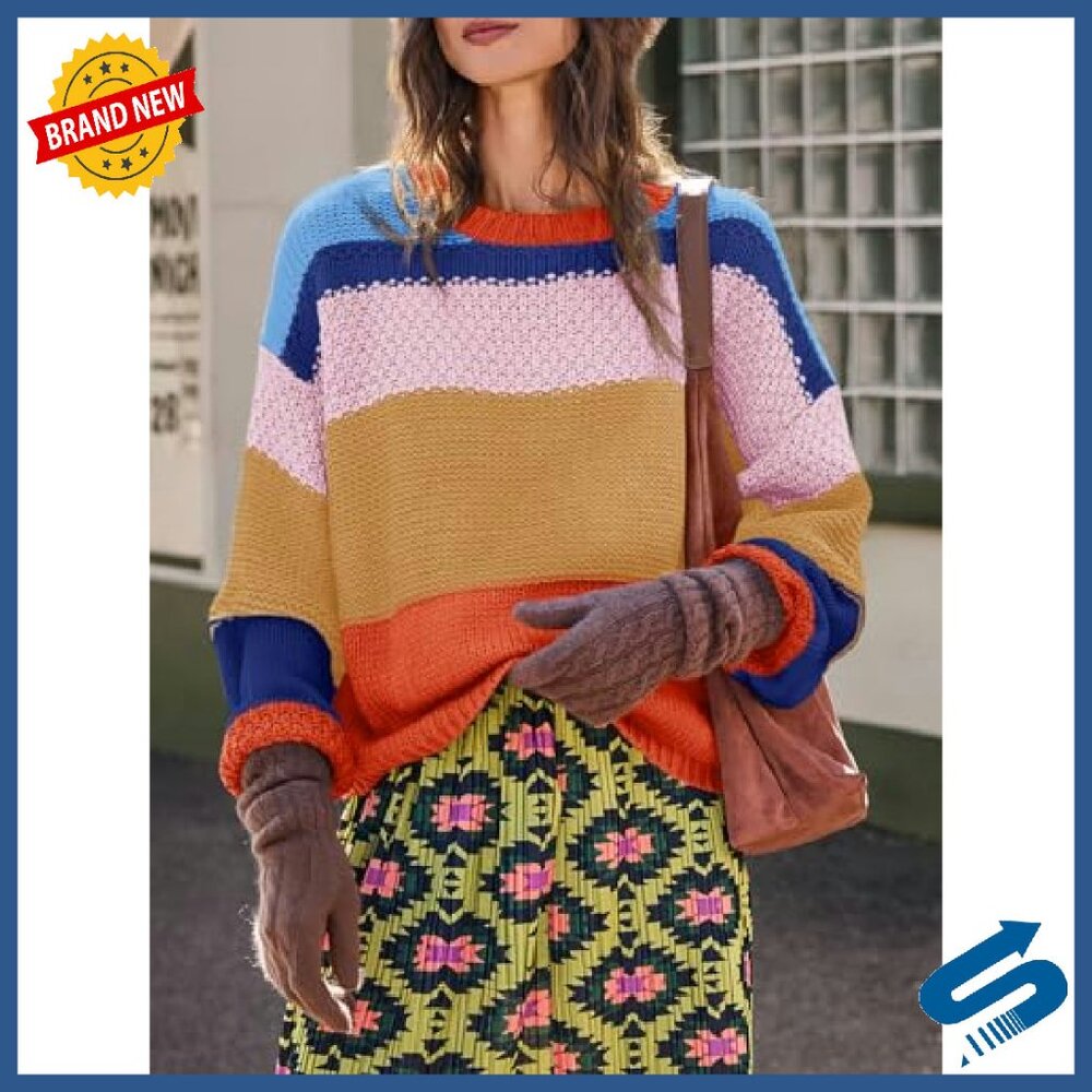 Oversized Cropped Pullover Sweater Soft Knit Y2k … - image 5